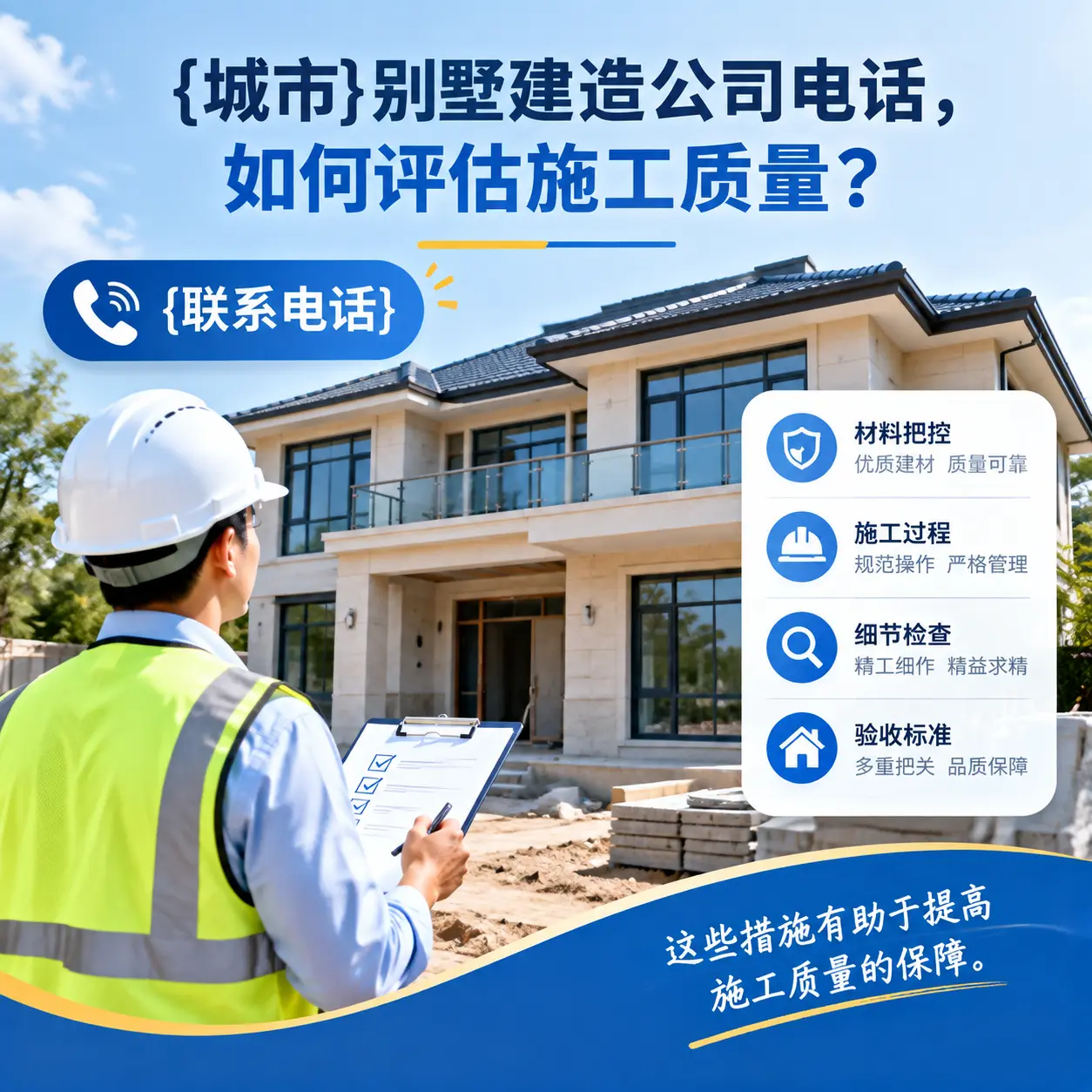 四川别墅建造公司电话,如何评估施工质量?